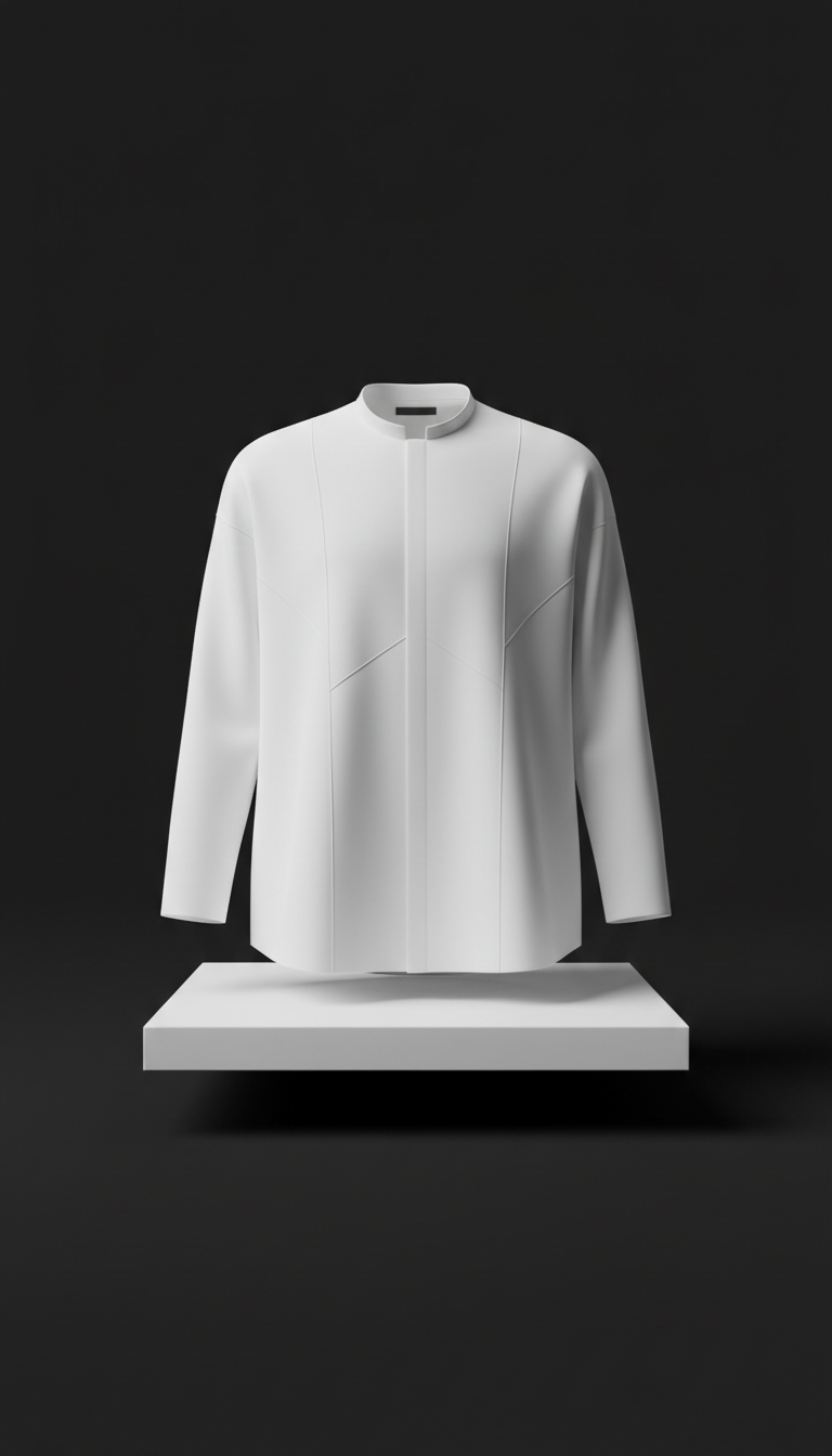 Cloud white minimal panel shirt