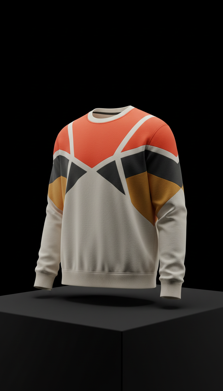 Signal vermillion graphic accent sweatshirt